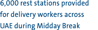 6,000 rest stations provided for delivery workers across UAE during Midday Break 