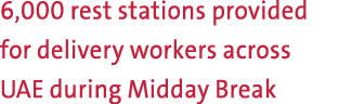 6,000 rest stations provided for delivery workers across UAE during Midday Break 