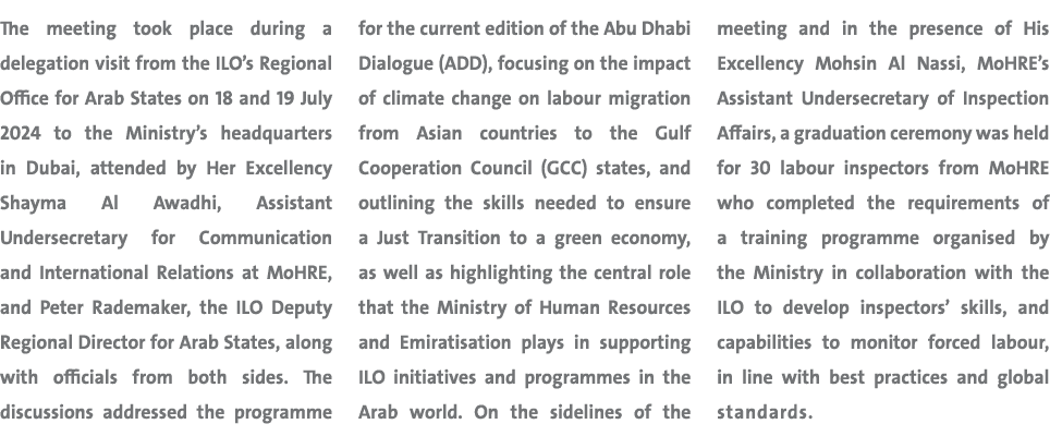 The meeting took place during a delegation visit from the ILO’s Regional Office for Arab States on 18 and 19 July 202...