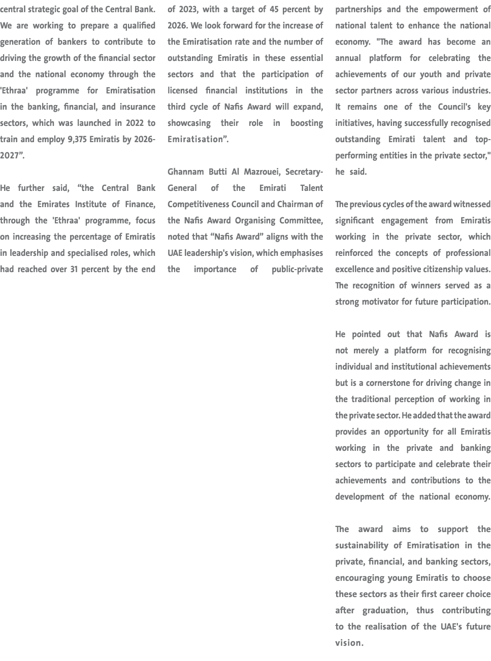 central strategic goal of the Central Bank. We are working to prepare a qualified generation of bankers to contribute...
