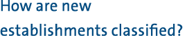 How are new establishments classified?