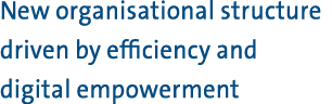 New organisational structure driven by efficiency and digital empowerment