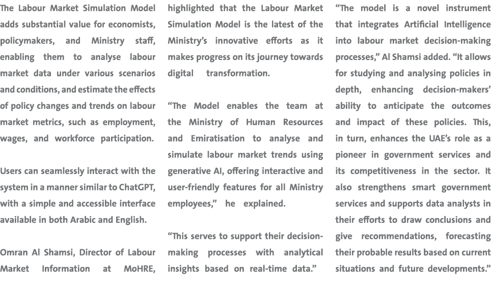 The Labour Market Simulation Model adds substantial value for economists, policymakers, and Ministry staff, enabling ...