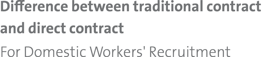 Difference between traditional contract and direct contract For Domestic Workers' Recruitment