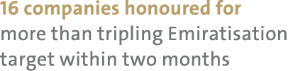16 companies honoured for more than tripling Emiratisation target within two months